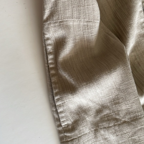 Tilley Linen Blend Brown Tan Long Sleeve Lagenlook Loop Button Front Top size 8 - Picture 9 of 9